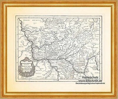 Tarjeta Hassia Superior cum tractu Rheni ac Moeni Hessen Merian 0893 enmarcada - Imagen 1 de 1