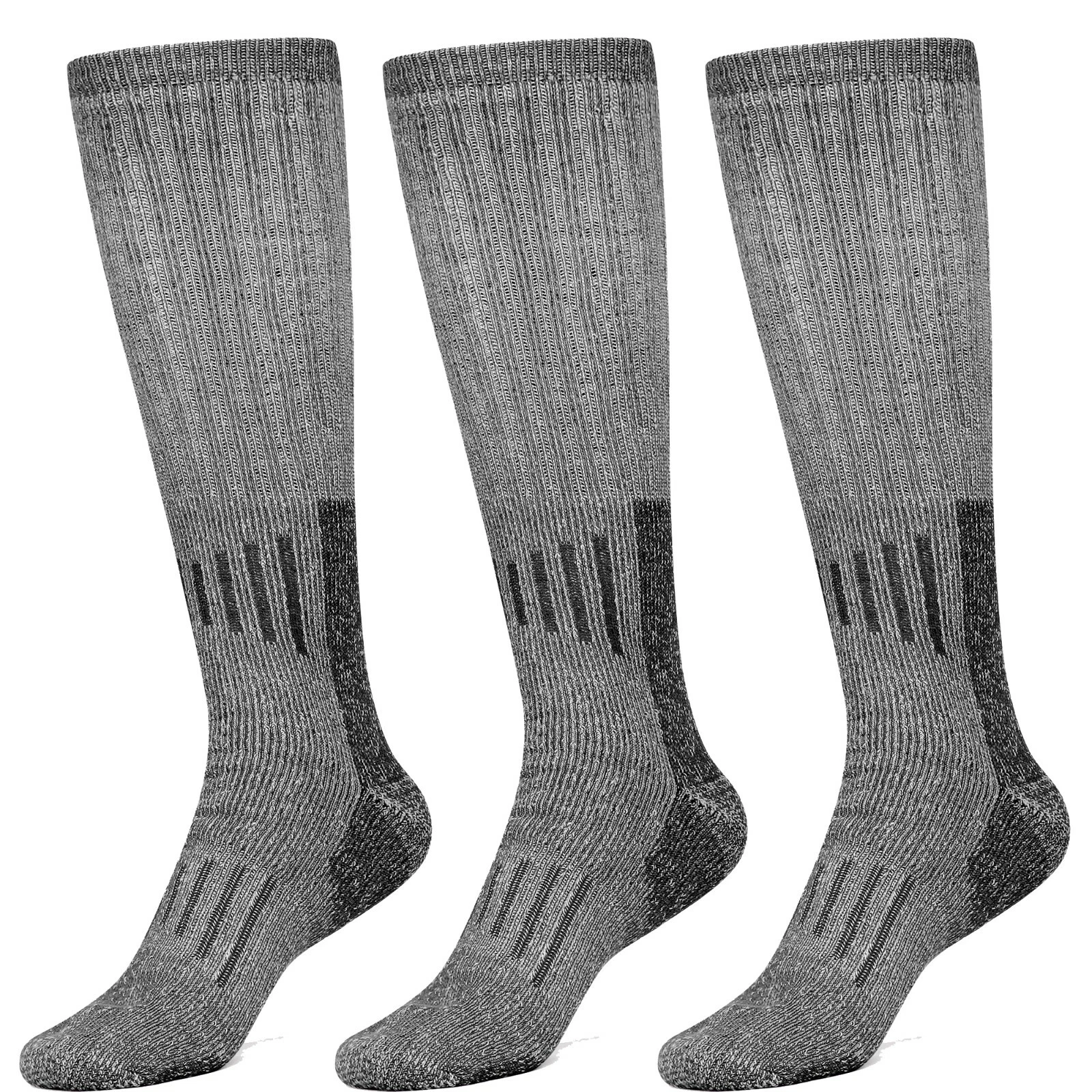FUN TOE 80% Merino Wool Boot Knee High Socks For Men and Women Long Length 3 PK
Opens in a new windo