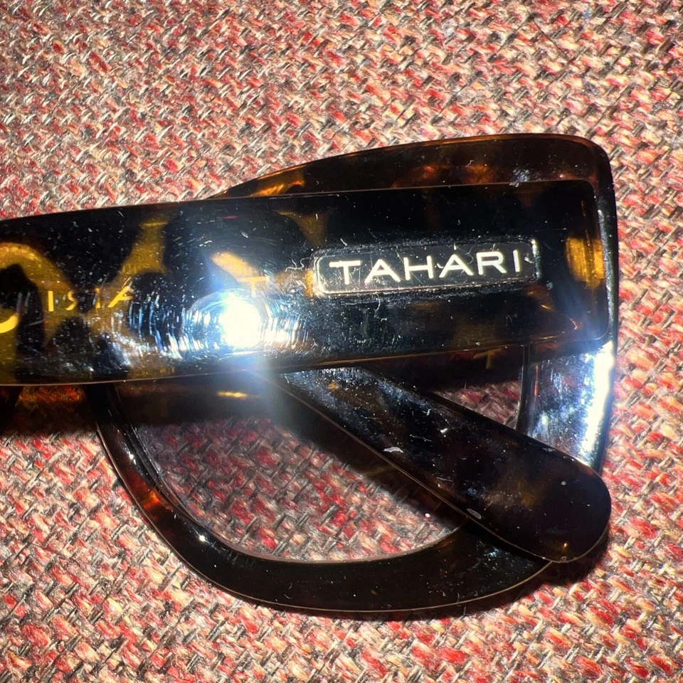 Gafas de sol para mujer Tahari de gran tamaño con montura gruesa tortuga TH558 NUEVAS CON ETIQUETAS $50 Foto 4 de 4
