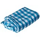 LA Linen Poly Checkered Round Tablecloth, Turquoise/White, 120"