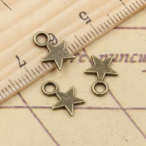 30 pezzi ciondoli stella 11x8 mm argento tibetano ciondoli antichi fai da te gioielli fatti a mano cr - Foto 4 di 15