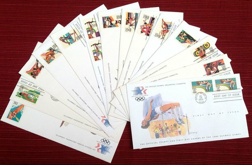 UNITED STATES 1984 23rd OLYMPIC GAMES-23 FDCs -SIGNED CERTIFICATE IN A NICE BOX - Picture 3 of 8