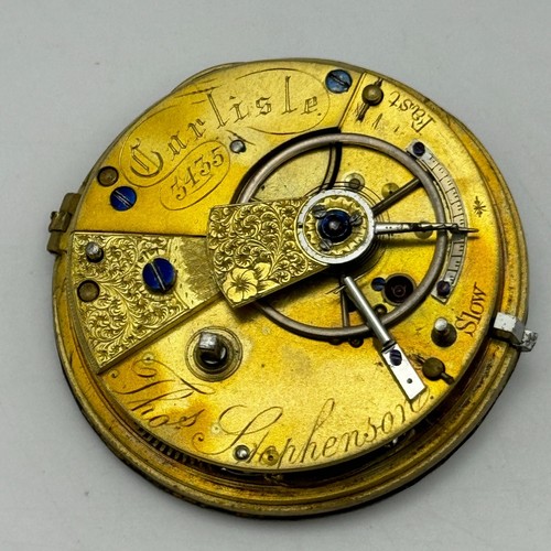 Antique Thomas Stephenson Carlisle English Fusee Pocket Watch Movement PARTS - Picture 13 of 20