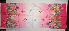Vintage Scarf Pink  Butterflies Gorgeous  43 x 16