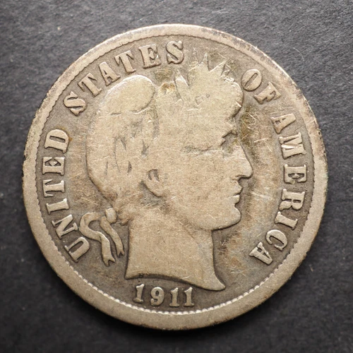 1911 ***S*** BARBER DIME **NICE COIN!** FREE SHIPPING! M4987