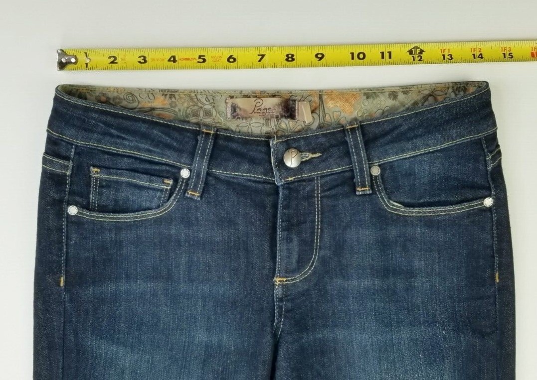 Paige Size 26X31 Skyline Women's Blue Denim Logo Patch Jeans