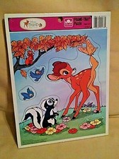 BAMBI PUZZLE VINTAGE FRAME TRAY DISNEY BABIES GOLDEN 4173A-1 FLOWER SKUNK.