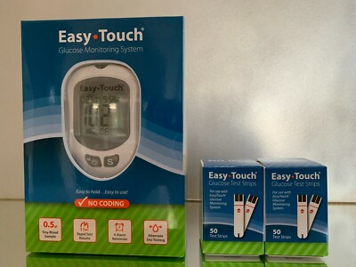 Easy Touch Blood Glucose METER KIT PLUS 100 STRIPS EXP 05/2027 FREE SHIPPING 