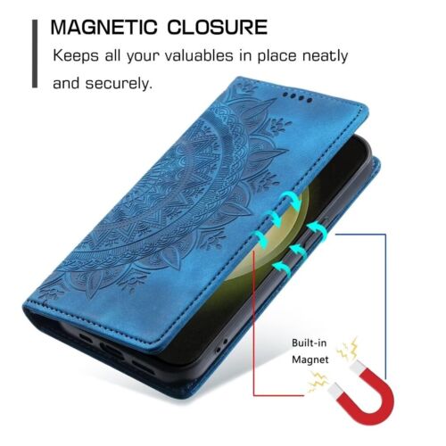 Totem Handy Hülle Flip Leder Kreditkartenfächer Buch mit Ständer Magnet - Bild 6 von 19