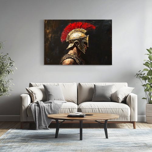 Roman Centurion Warrior Oil Painting Print on Framed Canvas Wall Art | Soldier - Picture 5 of 11