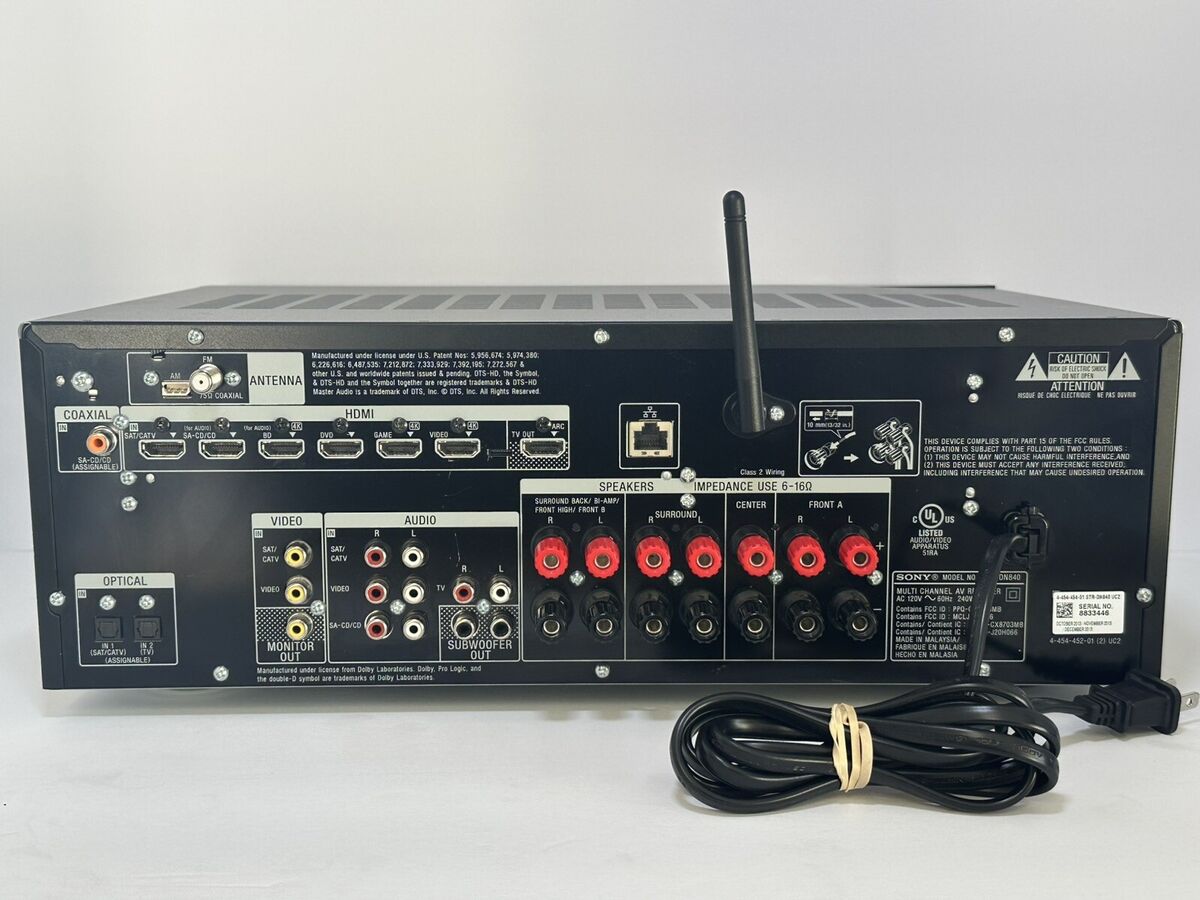Sony STR-DN840 4K 7.2 Channel 1000 Watt Receiver Black | eBay Sony STR-DN840 4K 7.2 Channel 1000 Watt Receiver Black | eBay