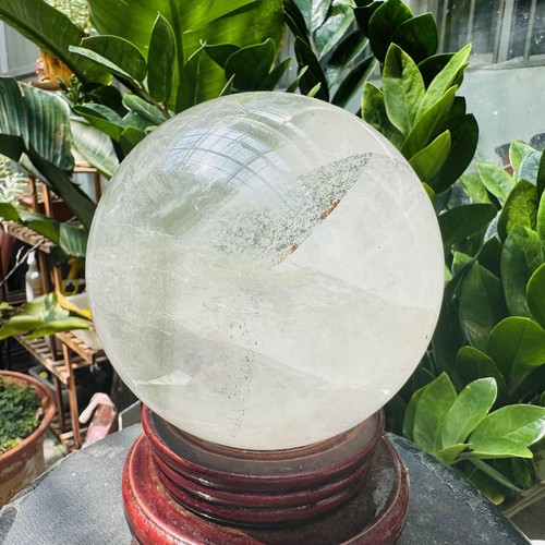 6.22LB Raro Natural Verde Fantasma Fantasma Cuarto de galón Bola Cristal Tallado Esfera Reiki - Imagen 7 de 18