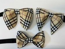 Custom Plaid Nova Check Bow tie Vintage style 70 s Butterfly Wedding Prom
