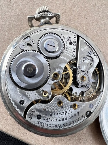 Reloj de Bolsillo Hamilton 1922 "Medalla de Oro" Estuche Cara Abierta ~ Lleno de Oro 14k - Imagen 7 de 13
