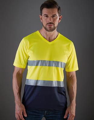 Herren Hi Vis Top Cool Super Light V-Neck Arbeits T-Shirt  | YOKO | HVJ910