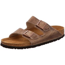 Birkenstock Arizona Slides narrow Tabacco Brown Leather Oiled Shoes SFB Sandals