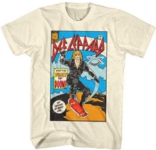 COMIC SKATE BOARD Def Leppard English Rock Band Heavy Metal Hard Rock T-Shirt