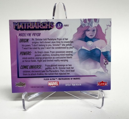 2024 Fleer Ultra Matriarchs of Marvel #57 Madelyn Pryor PURPLE /13 - Picture 2 of 2