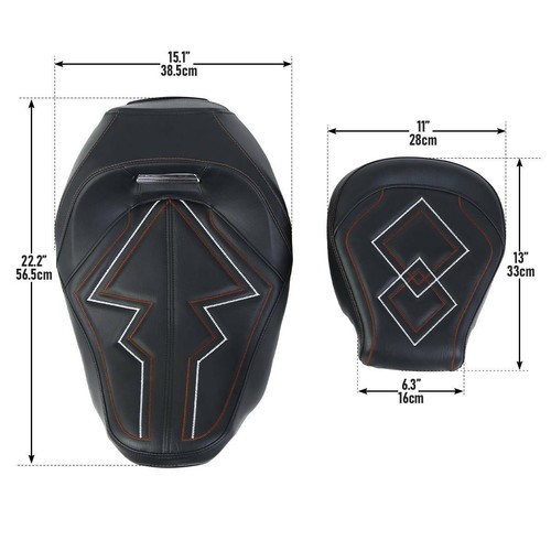 Rider Driver Passenger Seat Fit For Harley Road Street Electra Glide 2009-2023 - Picture 4 of 7