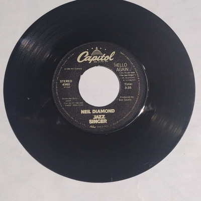 Neil Diamond Hello Again / Amazed and Confused 7'' Vinyl Single Capitol 4960