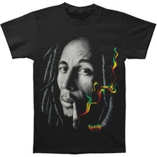 Image of Men's Bob Marley Rasta Smoke (Import) T-shirt Small Black