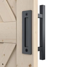 Smartstandard Heavy Duty 12 Pull And Flush Barn Door Handle Set, Large Rustic Tw