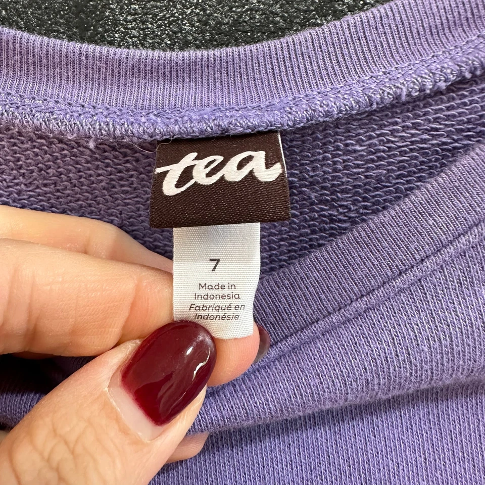 Suéter con Volantes Púrpura Tea Collection, En muy buen estado, Talla 7 (7C) Foto 4 de 4