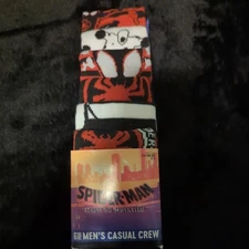 Spiderman 6 Pair Crew Socks Mens Size 8-12 Marvel Comics NEW 