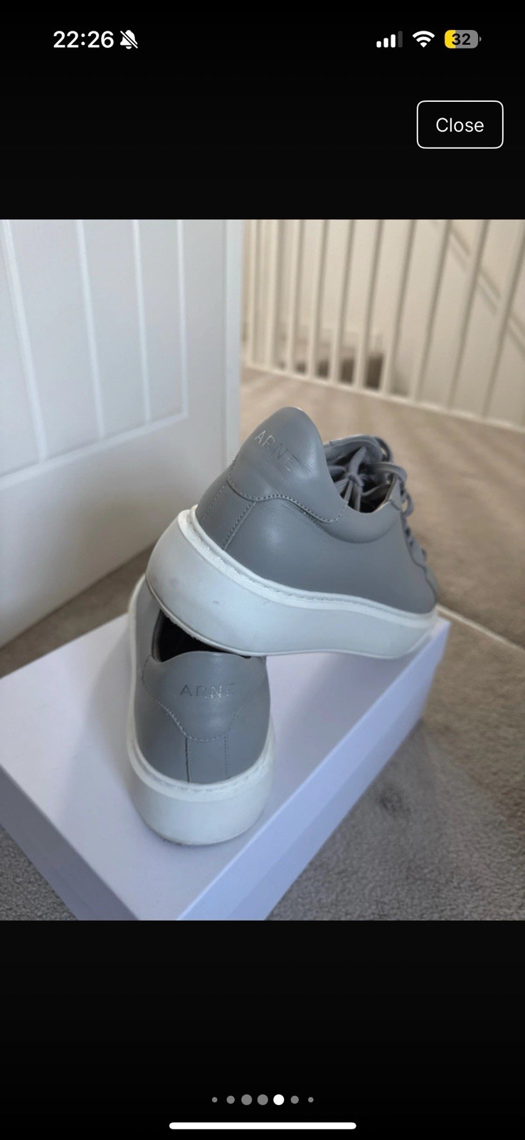 Men’s Arne Essential Leather In Grey Size 9 UK image 2