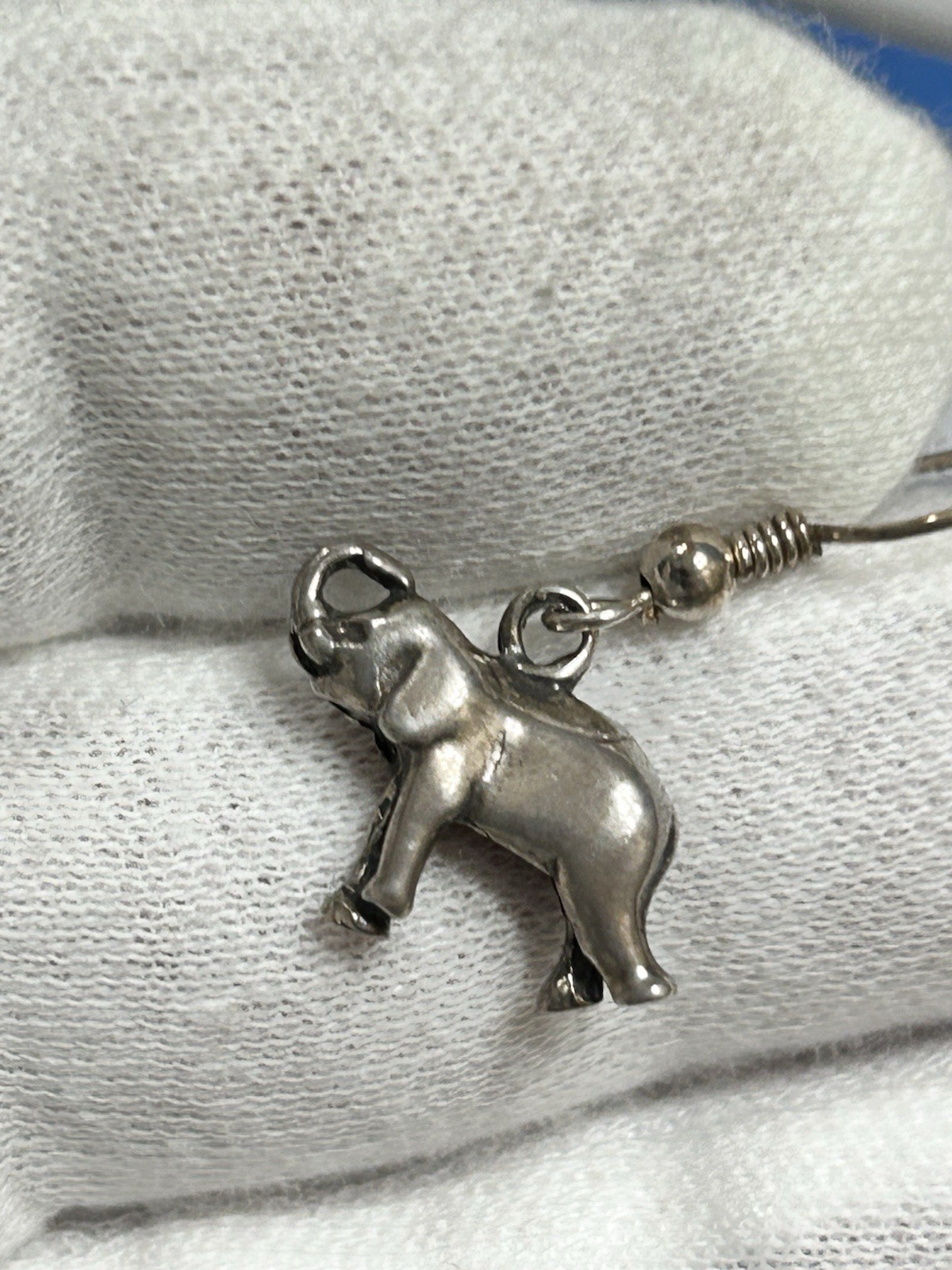 Solid 925 Sterling Silver Dangle Elephant Earrings - image 12