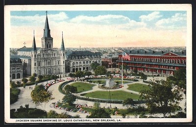 New Orleans, LA, Jackson Square showing St. Louis Cathedral, Ansichtskarte 