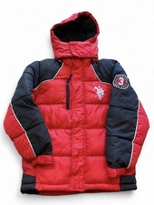 US Polo Assn Boys Puffer Jacket Black Blue Hooded Fleece Lined Size 8 S Toddler