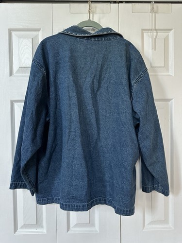 VTG New Directions Women Jacket 3X Denim Embroidered Long Sleeve Autumn Fall - Picture 5 of 5