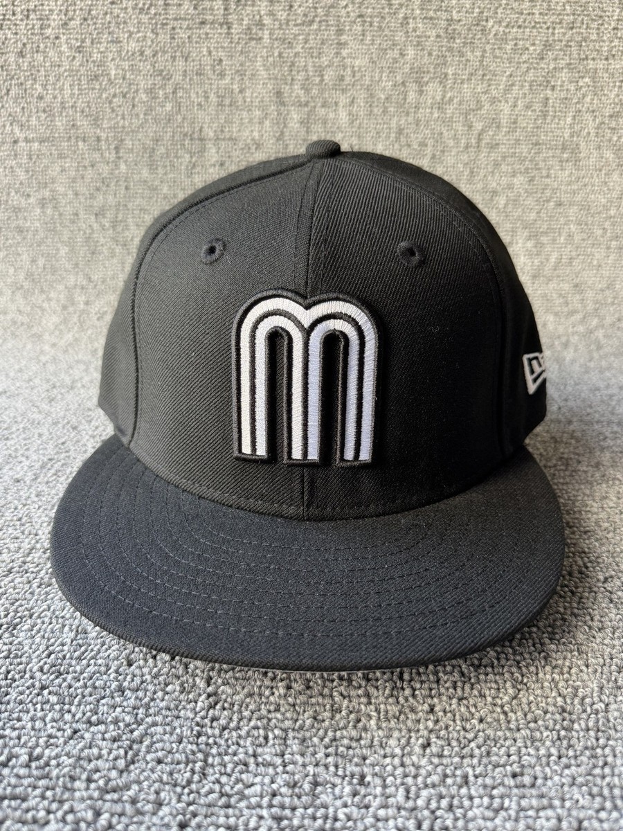 New Era Mexico 59FIFTY Fitted Flat Brim Black 7 1 4 Hat
