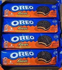 OREO REESE'S CREAM W/CRUMBS  (2025 Limited Edition) 4 COOKIES, 2.04 OUNCE 1pk