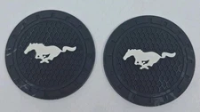 Set Of 2 Cup Mat Car Drink Holder Insert Silicone Coaster Set for Ford Mustang