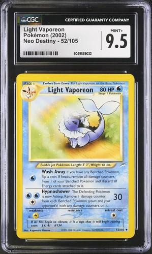 Light Vaporeon (Unlimited) graded CGC 9.5 for sale on eBay