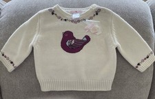 .JANIE AND JACK INFANT GIRL S L/S SWEATER/BIRD FLOWERS-SIZE 3-6 MOS