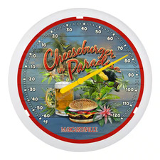 13.25-Inch "Cheeseburger in Paradise" Margaritaville Analog Dial Thermometer