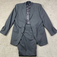 Brooks Brothers 346 Strech Wool Suit Men's 42L 38x30 Gray Pinstripe 3-Button