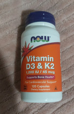 NOW Vitamin D3 & K2 (1000iu/ 45mcg) 120 Capsu...