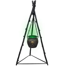 DR.DUDU Halloween Decorations Outdoor - 4.6FT Large Witches Cauldron with Tri...