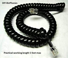 Black 9Ft Handset Cord for AT T SynJ Syn248 Synapse Phone Business Curly Coil