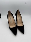 Manolo Blahnik Women's BB Suede Heels Stiletto Pumps Black Sz EU 35.5 / 5.5 US