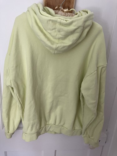 Women’s Adidas Lime Green Hooded Sweatshirt Size 12 - Picture 3 of 7