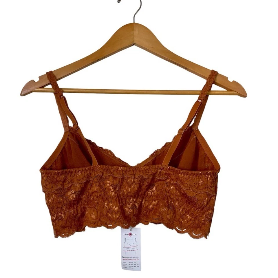 NUEVO CON ETIQUETAS Cosabella Sweetie Bralette de Encaje Talla Grande Cobre Óxido Encaje Femenino Íntimo Foto 2 de 4