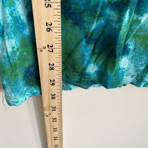 LOGO by Lori Goldstein Tank Top Women Size XL Tank Tie Dye Look Aqua Blue Comfy - Picture 8 of 9