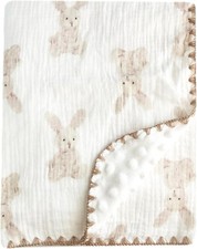 Baby Soft Muslin Blanket Cotton Dotted 40x40 Bunny