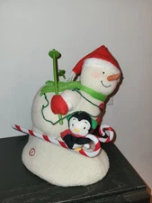 Hallmark Swooshin’ Duo Animated Light Sound & Motion Snowman Penguin See Video 