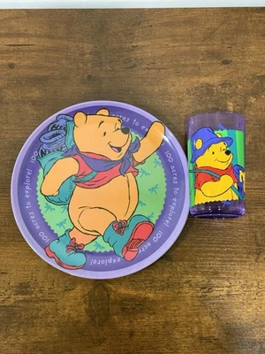 Vintage Winnie Puuh Kinder Essgruppe Teller & Tasse 90’s Melamin - Bild 1 von 4